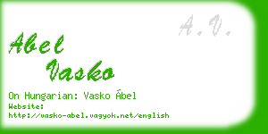 abel vasko business card